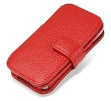 PDAIR レザーケース for iPhone 4S/4 横開きタイプ(ボタンタイプ)(フローターパターン/レッド) PALCBIPOHN4B/FRD フローター
