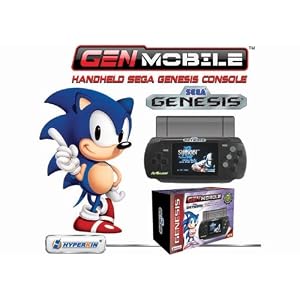 Officially Licensed Sega Genesis Gen Mobile Portable System w/ 20 Sega Games Built-in & Cartridge Slot - Black
