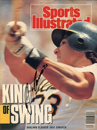 Jose Canseco Autographed/Hand Signed Sports Illustrated - August 20, 1990