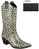 Capelli New York Shiny Baby Leopard Cowboy Ladies Rubber Rain Boot