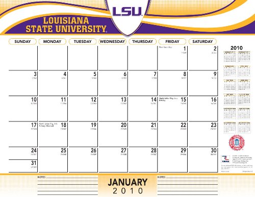 2011 LSU Tigers - Blotter Calendar