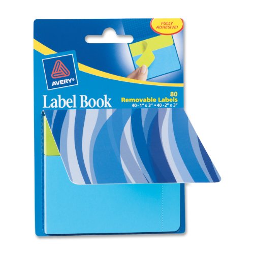Avery Blue Waves Label Book, Assorted Colors and Sizes, Book of 80 (22070) Avery Blue Waves Label Book, Assorted Colors and Sizes, Book of 80 (22070)