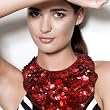 AKT Dream Girl Mother of Pearl Red Neckpiece (Femme Frivolity)
