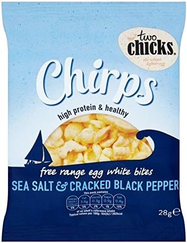 Two Chicks Chirps Sea Salt &amp; Black Pepper High Protein Egg White Bites 28g