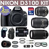 BRAND NEW NIKON D3100 DIGITAL SLR CAMERA + NIKON 18-55mm VR LENS + NIKON 70 ....