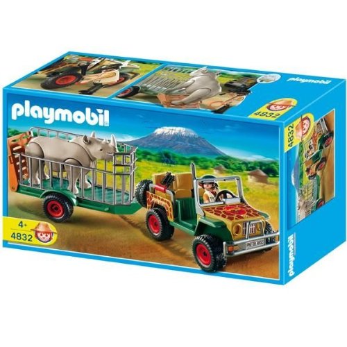 Playmobil - 4832 - Figurine - Véhicule de Safari avec Rhinocéros