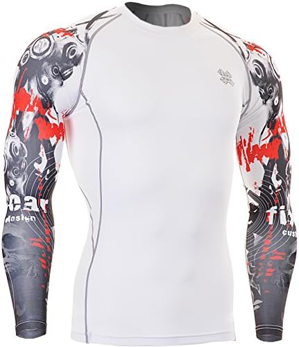 Fixgear Men's Compression Shirt Long Sleeve XX-Large White