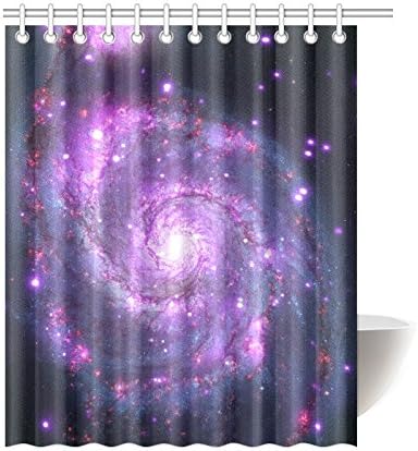 POEENG Custom Beautiful Purple Galaxy Waterproof Polyester Shower Curtain 60"x72"