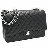(�V���l��)CHANEL �L���r�A�X�L�� �f�J�}�g���b�Z(34cm) �}�L�V �`�F�[���V�����_�[�o�b�O �� �u���b�N [���s�A���i]