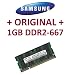 Samsung original SO-DDR2 1 GB 200 pin DDR2-667 (PC2-5300) 64Mx16x8 double side (M470T2864QZ3-CE6)