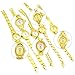 ThaiTime 5pcs New Golden Fashion Women Girls Quartz Wrist Watches