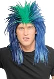 Blue and Green Sports Wig - Adult Std.