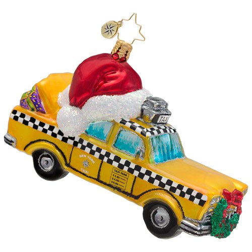 Christopher Radko Glass Christmas In The City NYC Taxi Cab Ornament #1016656 Christopher Radko Glass Christmas In The City NYC Taxi Cab Ornament #1016656