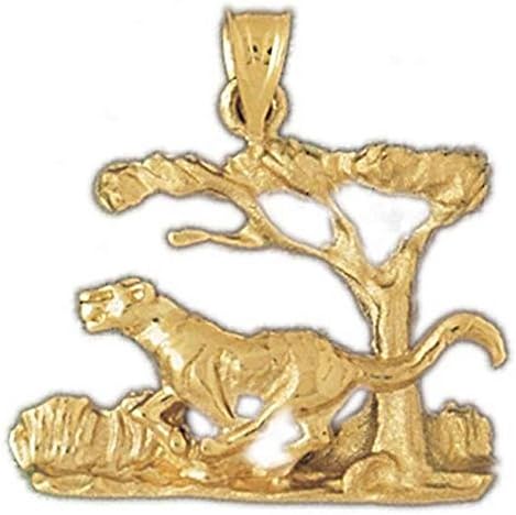 Dazzlers Solid 14 Karats Gold Tiger Charm Pendant Available in Three Colors From Jewelsberry