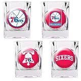 NBA Philadelphia 76ers Four Piece Square Shot Glass Set (Individual Logos)