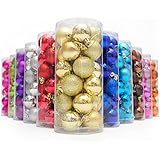 KI Store Multicolor Decorative Royal Gold and Red Theme Pack of 24pcs Exquisite Balls Ornaments For Christmas tree decor decoration Ball (Gold, 1.57″ in Diameter)