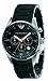 Emporio armani gents sport watch with black silicone wrapped strap and black dial