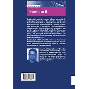 Investition, Bd.2, Entscheidungen bei Risiko