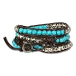SilberDream Lederarmband Stein t�rkis...