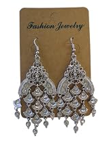Fashion Jewelry - Women's Fan-Shaped Fashion Dangle Earrings 3 Inches (1 pair)