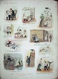 1897 COLOUR PRINT LITTLE CHILDREN RUNNING AWAY STORY