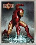 Mini Poster framed: Iron Man - Punch (20 x 16 inches)
