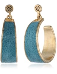 The SAK Medium Leather Inlay Ocean Hoop Earrings