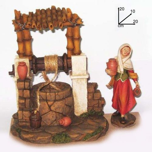 Scenario pozzo c/donna per presepe 