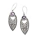 Amethyst Sterling Silver Ornate Balinese Earrings title=