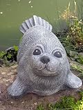 Eigenschaften Tiefes Kunsthandwerk GbR  / Tierfigur Steinfigur Robbe Seehund groß schiefergrau