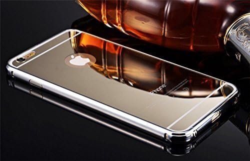 1 iPhone 6S &amp; iPhone 6 :Luxury Fashion Mirror Ultra Slim Metal Case with Aluminum Frame Hard Back Cover (Silver)