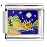 Night Star And Moon Sky Italian Charms Bracelet Link