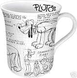 Licensed Disney Pluto Ceramic Sketch Book Coffee Mug