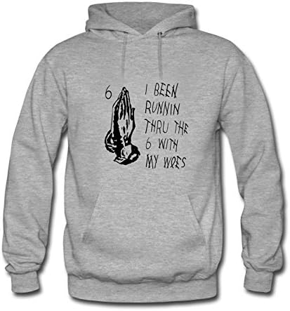 LJYZ Diy Drake 6 god pray ovo october woes Long Sweatshirt Hoody for Mens L Grey