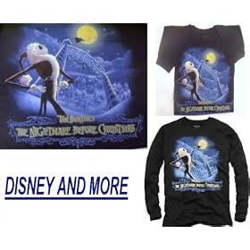 DISNEY NIGHTMARE BEFORE CHRISTMAS SANTA JACK SKELLINGTON Long Sleeve Tee Shirt Men's Medium 38/40