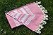 Dandelion - Basic Pattern - 100% Naturally-Dyed Cotton Turkish Towel Peshtemal - 71x39 Inches - Rose Pink