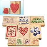 Trademark GamesT Wood Mounted Rubber Stamp Set - 10 pc.