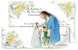100 Tri-Fold First Communion Invitations in English (Made in Italy) with Envelopes - Girl