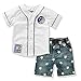 Ferenyi US Toddler's Clothes Boy's Short Sleeved Shirts and Denim Shorts Sets