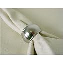 Silver Metal Round Metal European inspired napkin rings, 12