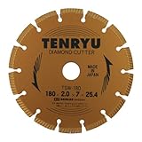 ダイヤモンドカッター 180×2.0×7×25.4mm TSW-180/コンクリートカッター【TENRYU】