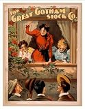 Historic Theater Poster (S), Three women in window flirting with three men outside window