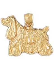 Dazzlers Solid 14k Gold Spaniel Dog Charm Pendant Available in three colors from jewelsberry (weights: 1.9 grams only)