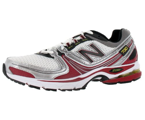 New Balance Men's 730 Running Shoe Red, White, Silver (9.5)