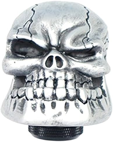 Universal Car Chrome Skull Gear Stick Shift Knob Lever, A-Silver