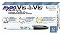 EXPO Vis-&agrave;-Vis Wet-Erase Overhead Projection Marker, Fine Point, Black  12-Count (16001)