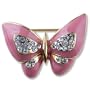 Swarovski Crystal Pink Enamel Butterfly Pin Brooches