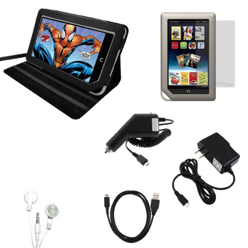 CrazyOnDigital Black Stand Leather Case  Charger 