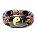 Yin Yang Leather Bracelet with Hemp Cords