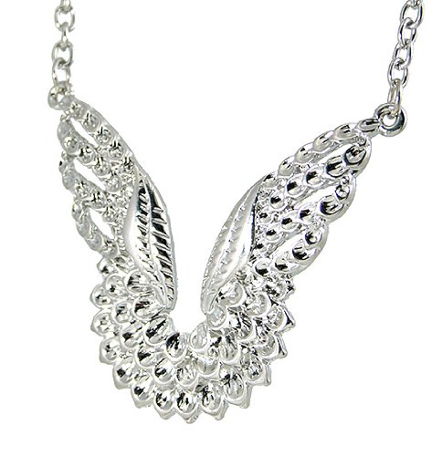 Angel Wings Silver Tone Charm Pendant with 22\